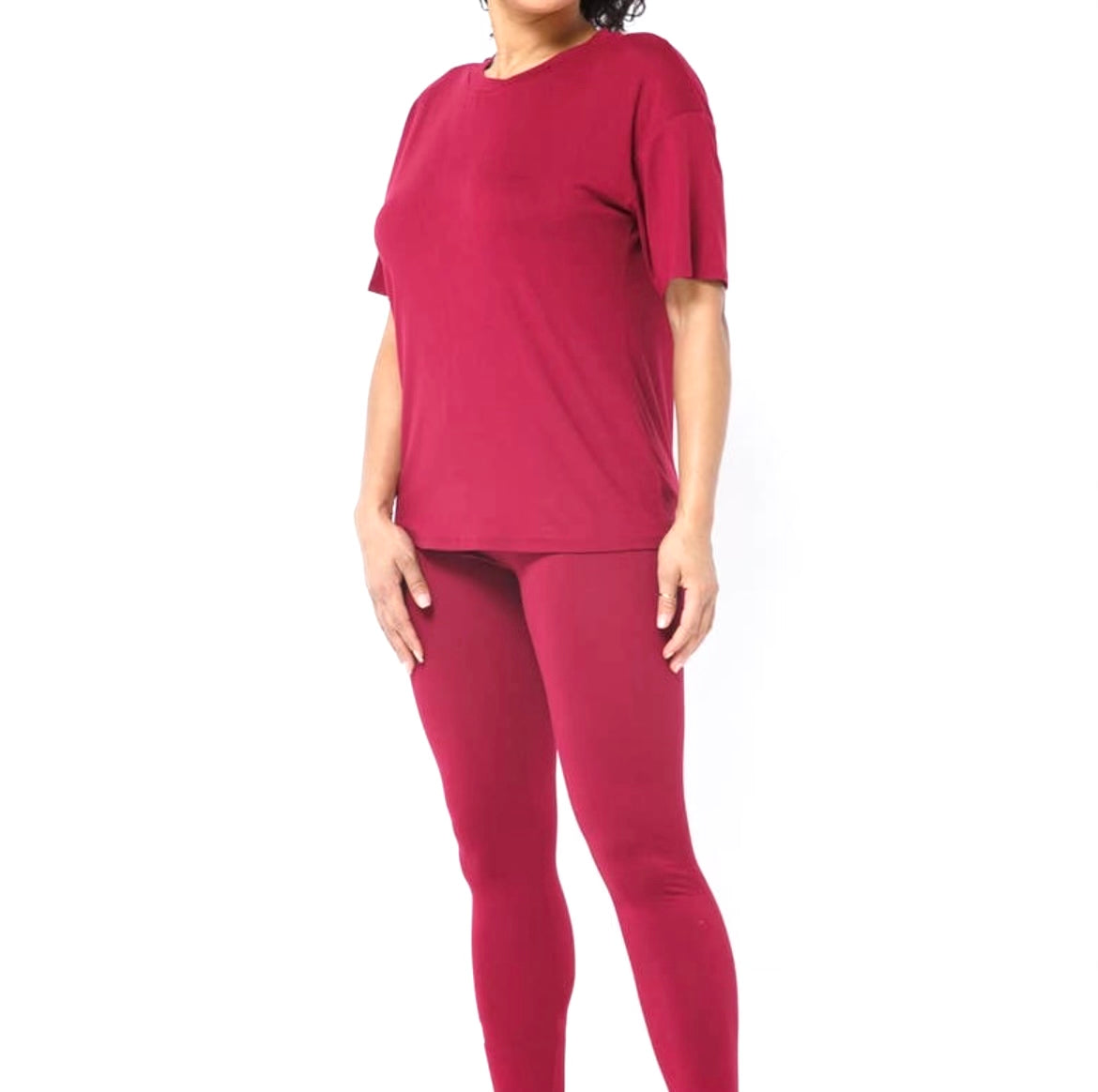 Plus Size Legging Sets| Plus Size Two Piece Outfits Regular Tee and Leggings Matching Set