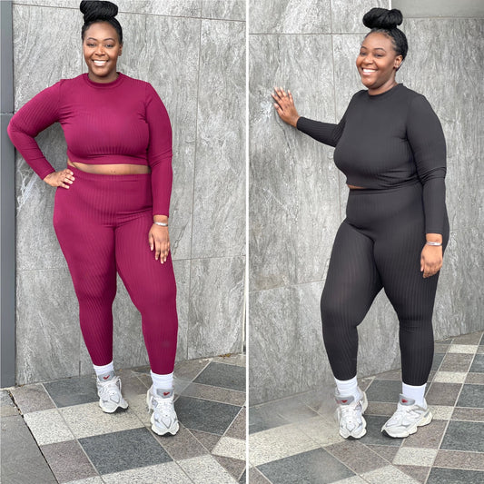 Plus Size Legging Sets Plus Size Two Piece Outfits Regular Tee and Le –  Belle Allure Designs